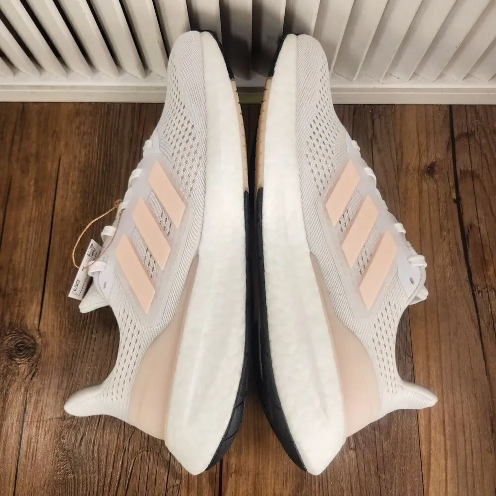 Adidas Pureboost 23 IF2392 Womens 9.5 White Pink Athletic Running Sneakers Shoes